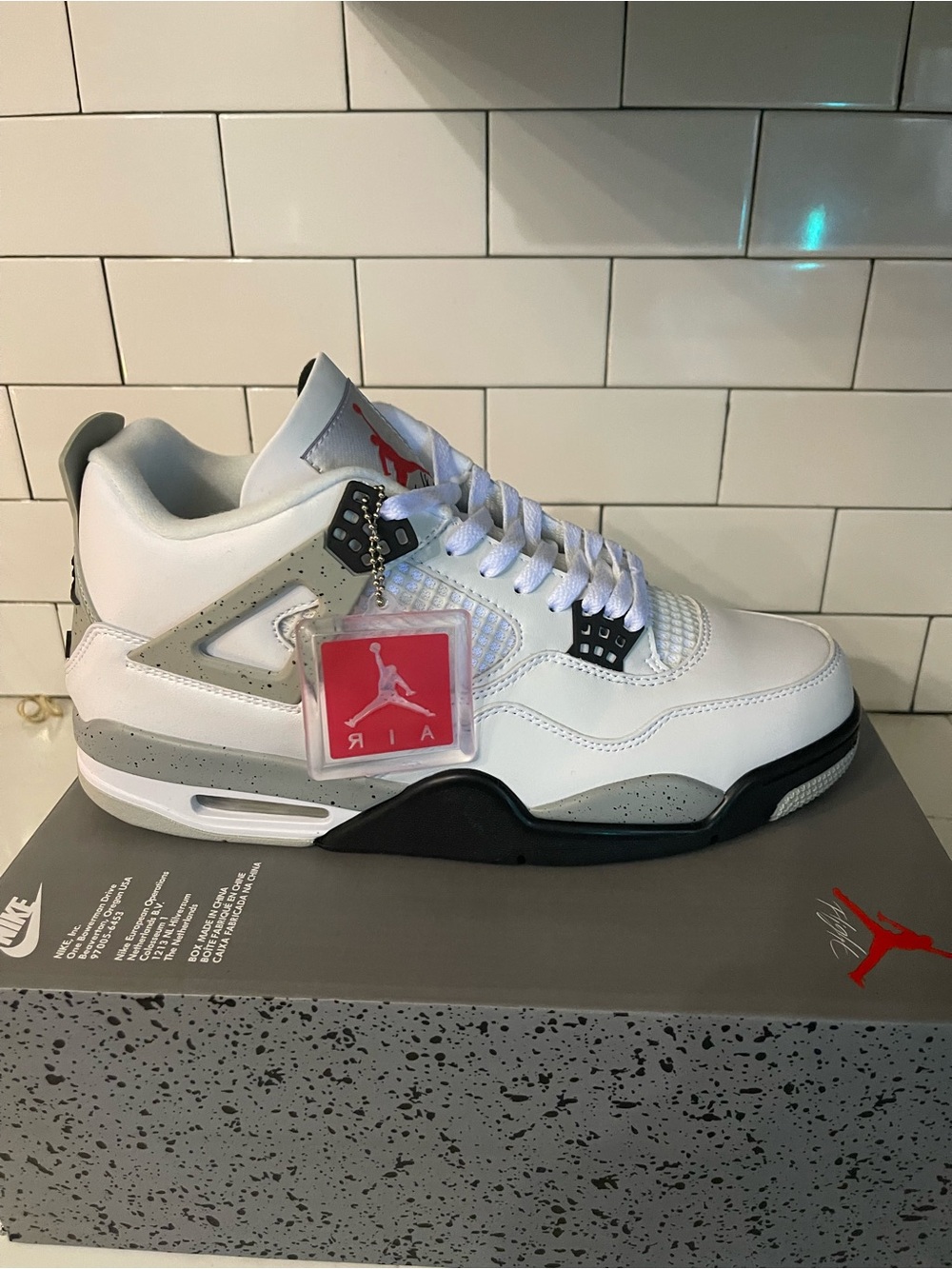 Men’s Retro 4 White Cement Size 12 Without Box.